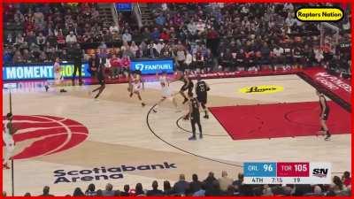 [Highlight] Chris Boucher blocks Bol Bol's 3pt attempt which leads to an easy mid-range bucket from Siakam on the other end.