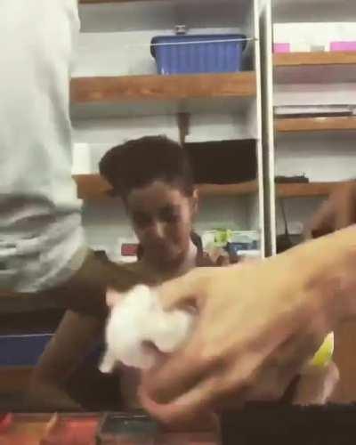 Holly in the make up chair for Shark bait