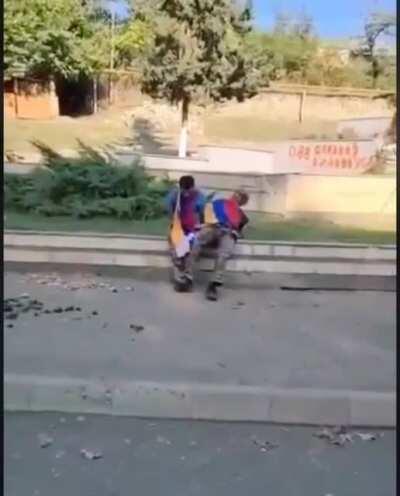 Azerbaijani Soldiers film themselves executing two captured soldiers from Armenia.