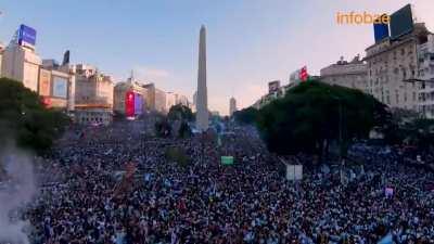Drone footage celebration in buenos Aires - day to night