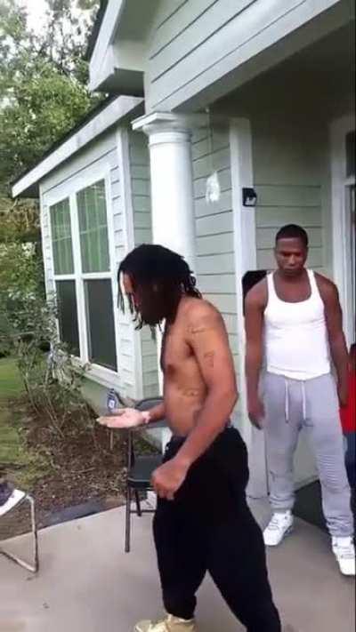 guy gets knocked out for talkin shit