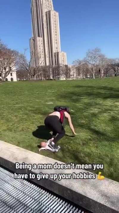 She even did a finisher on it...