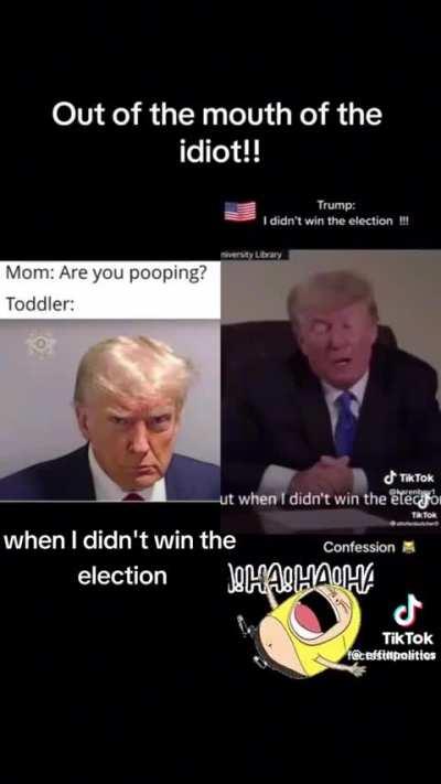 Donald J admits that he “Didn’t Win the Election.” There ya go, MAGATs!!!🤣🤣🤣