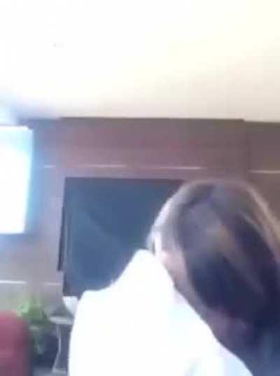 Pouring lemon in his eye.