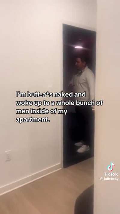 Maintenance men walk into an apartment with no warning while the resident is naked and doesn’t leave