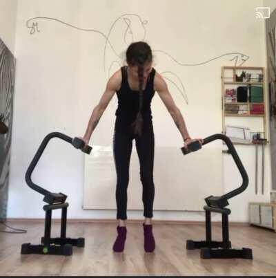 Incredible strength and balance.