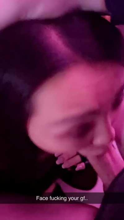 The best way to suck dick is to let him fuck your whore mouth