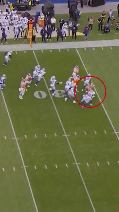 [Highlight] Broncos guard Quinn Meinerz takes out three defenders on RJ Harvey touchdown run