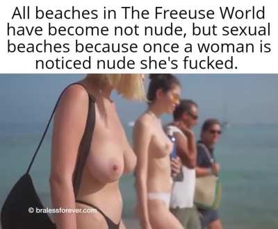 Being at a nude beach means super easy access.