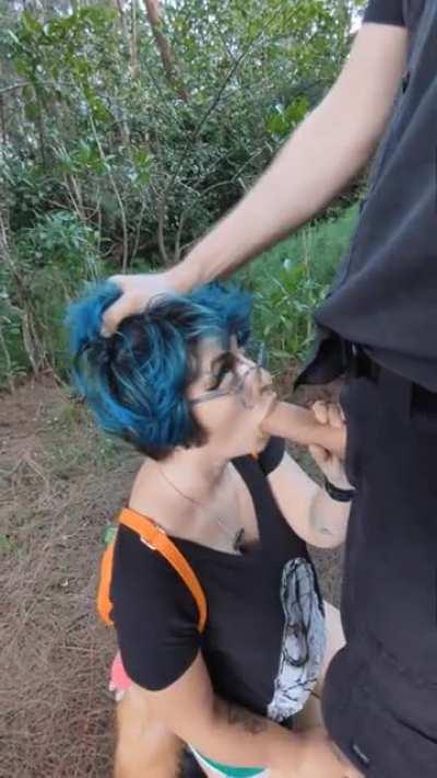 Still warm enough here for a sneaky outdoor blowjob