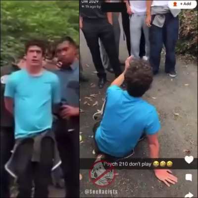 Nazi runs into a college class throws up Nazi salutes, shouts HH and calls all the students slurs.