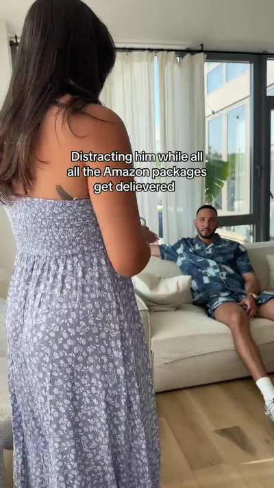 The way her dress falls between her ass