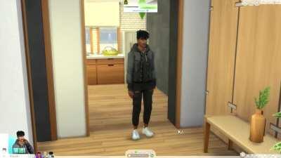 This weird glitch caused my sim to walk...at his own pace.