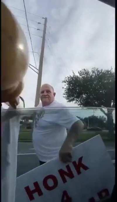 Peaceful Protester Attacks 13 Year Old Girl with Flagpole