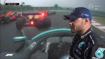 Bottas reaction to his crash in Hungary