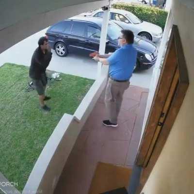 Trying to randomly break into someone house.