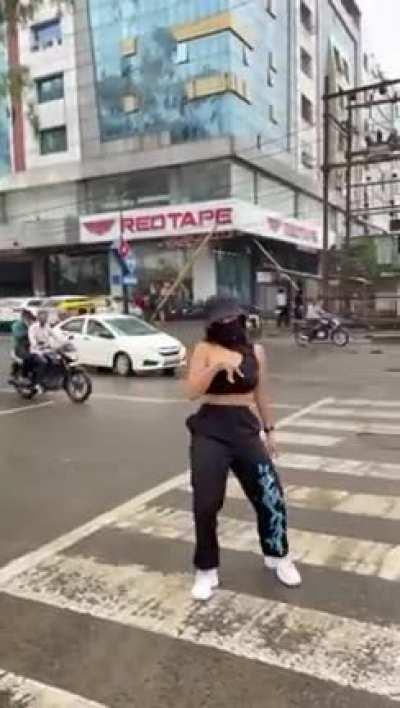 She was booked for causing a public nuisance lol