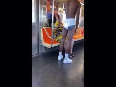 Breastfeeding your “baby” on a public train.