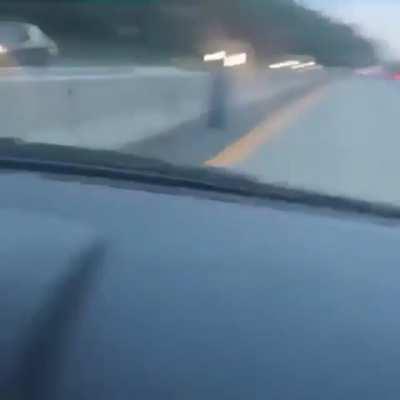 Semi tire getting loose on the highway...