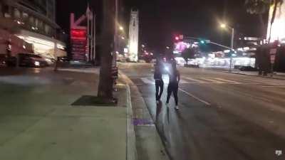 Blueface caught on camera getting maxed out by a female (ChriseanRock) on Hollywood boulevard in frightening domestic violence assault
