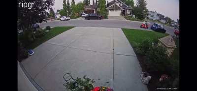 Idiot crashes scooter into car [oc] audio on!