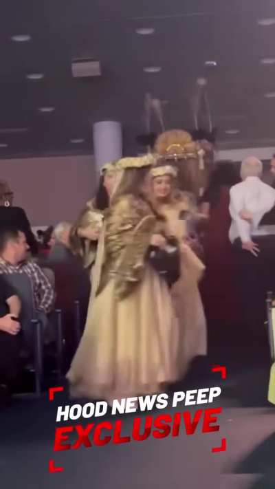 A woman was injured after being kicked by a camel at a church Christmas performance.