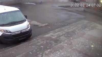 A Russian missile hits a 14 year old Ukrainian girl in Uman, Ukraine killing her. Includes footage of the aftermath of the attack. 2022.02.24