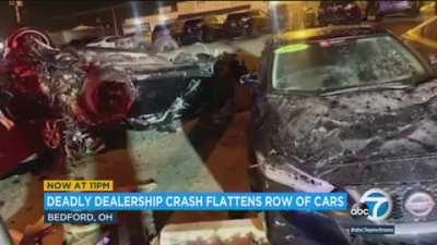 Car crashes into a dealership