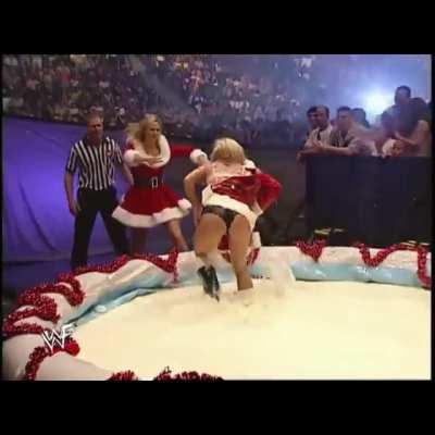 Stacy Keibler Throws Torrie Wilson In Eggnog And Pushes Her