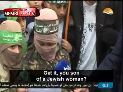 Hamas use a 10 year old boy as their spokesman