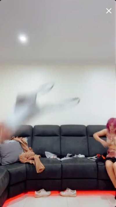 She didn’t know she was in shot