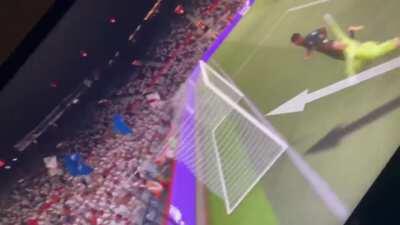 TOTS Mukiele hitting the post. Literally.