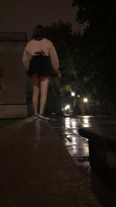 Upskirt while raining!
