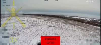 RU POV: Destruction of a Ukrainian Panthera T6 armored vehicle by KVN fiber-optic FPV drone strikes near Nikiforovka, DPR.