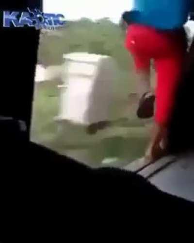 A Tiktoker and a train. You know the rest