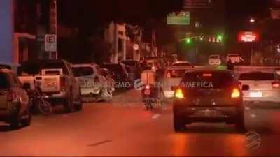 Biker hit by car during news' credits