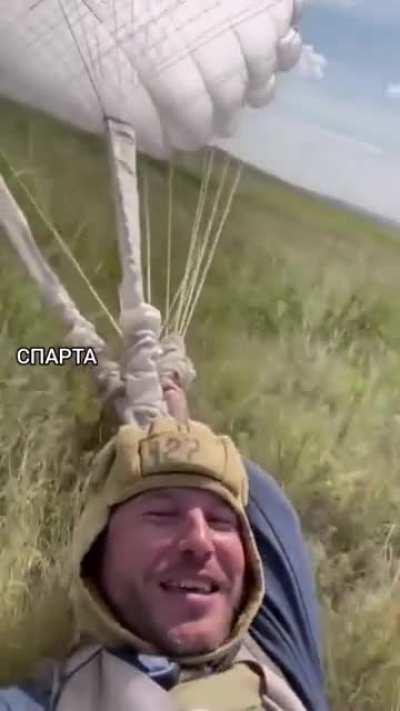 Just enjoying the ride after skydiving