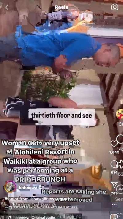 A hotel guest gets mad that there are drag queens in the lobby