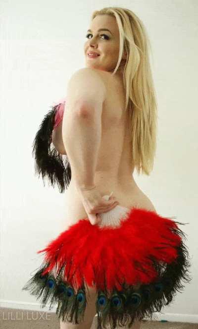 Seductive with fans!