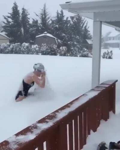 To go swimming in the snow...