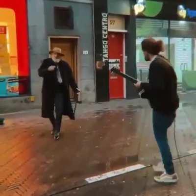 Couple of men, having the time of their lives.