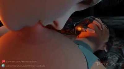 Tifa Lockhart captured Lara Croft (theropedude)