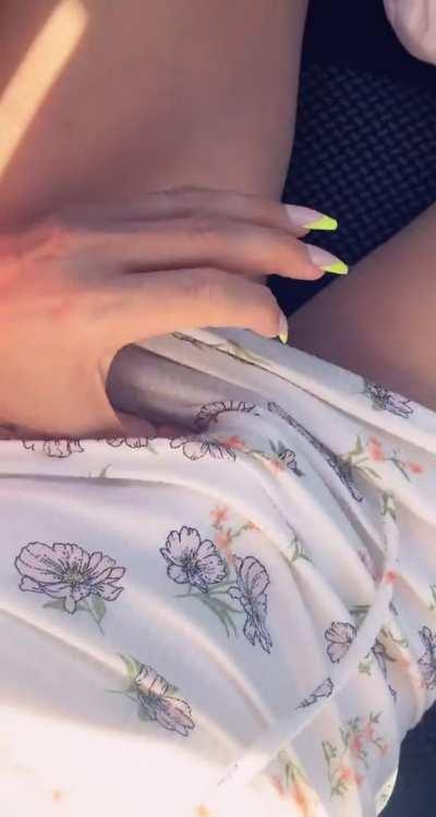 My car might be automatic but I’m a stick shift 😜 someone should give me a handjob underneath my dress