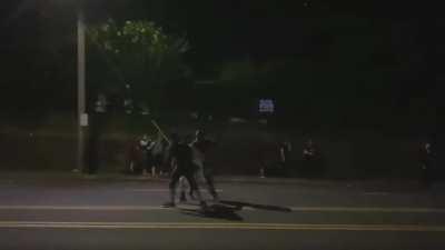 [Justice Overload] Man gets pepper spray shower, hit with non lethal and arrested for threatening to kill Portland police officers - day 80