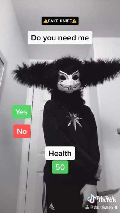 Thank god the knife is fake