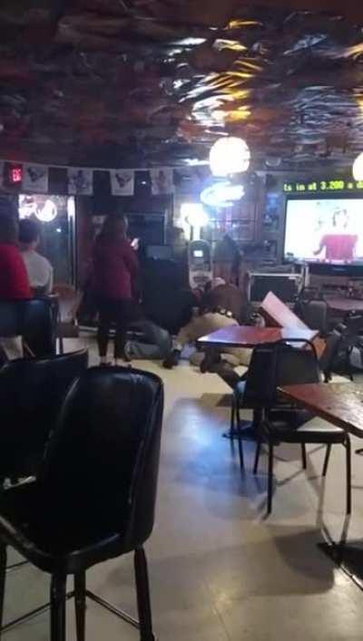 Hitting a cop while he's making an arrest