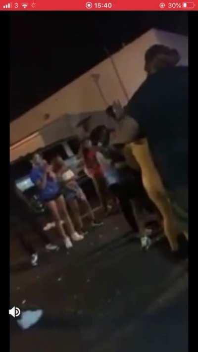 Drunk girls try to fight a Bouncer