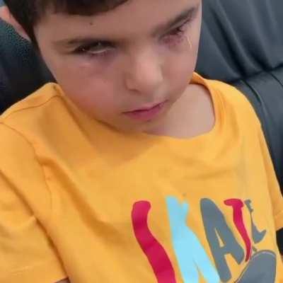 Unforgettable Palestinian child Mh'd Shabaan 8yrs old who had a surgery in his eye because of israeli attacks on Gaza. He has completely lost his sight as doctors said no hope for his left restore vision. Palestinian Children suffer because of israel's cr