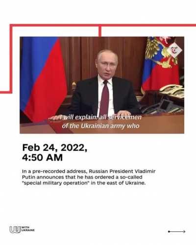 A concise timeline of the events of February 24th, 2022 - the day that changed the world.
