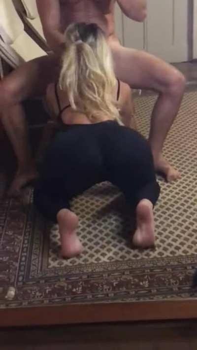 Blonde Girl in Leggings